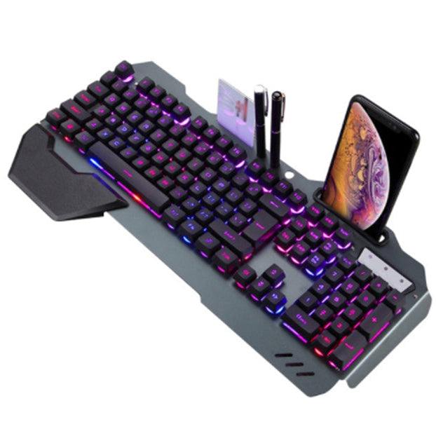Mechanical gaming keyboard with RGB backlighting, ergonomic design, and durable build features