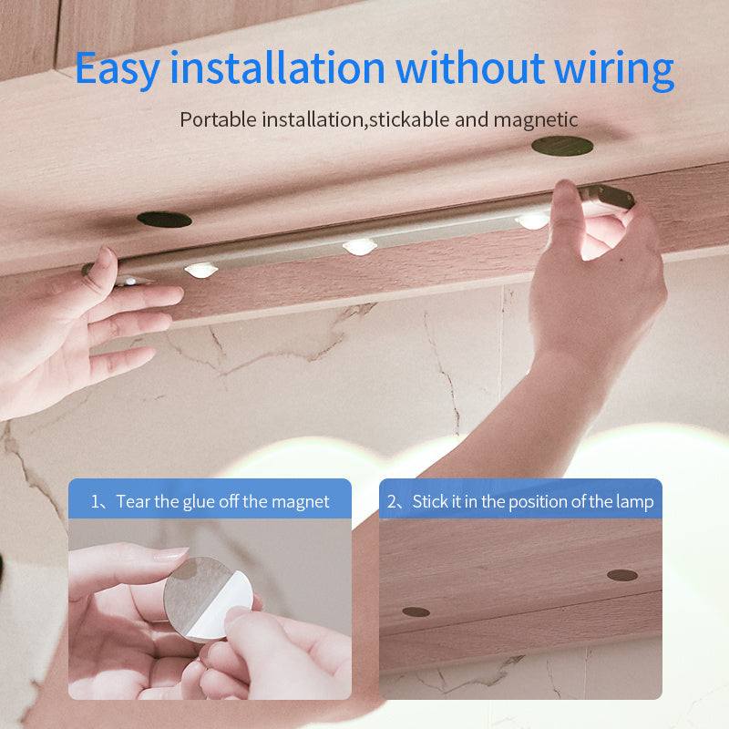 Motion sensor night lamp with adjustable color temperatures and magnetic installation