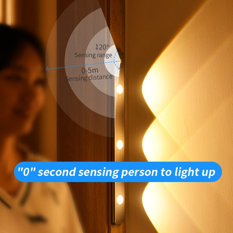 Motion sensor night lamp with adjustable color temperatures and magnetic installation