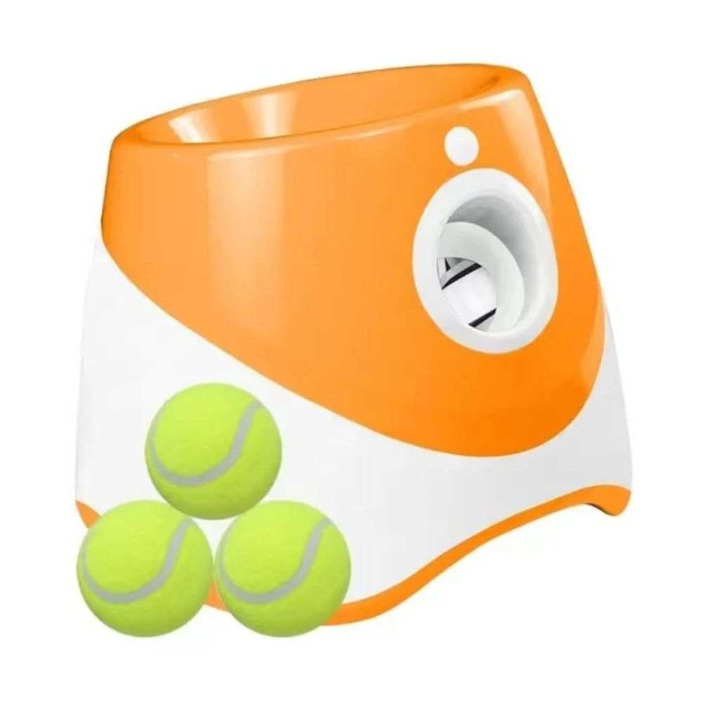 Tennis Ball Launcher Feeder for dogs with treat dispenser and interactive play design