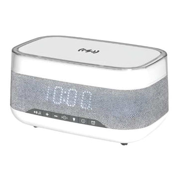 Intelligent multifunctional alarm clock with wireless charging, Bluetooth speaker, LED display, and 7-color night light