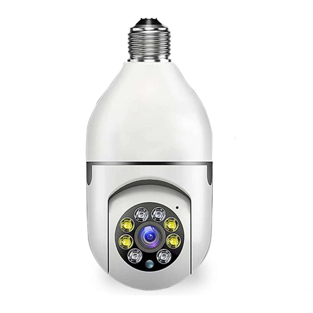 Light bulb surveillance camera with smart monitoring and dual functionality, easy installation into standard sockets.