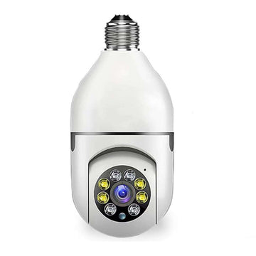 Light bulb surveillance camera with smart monitoring and dual functionality, easy installation into standard sockets.