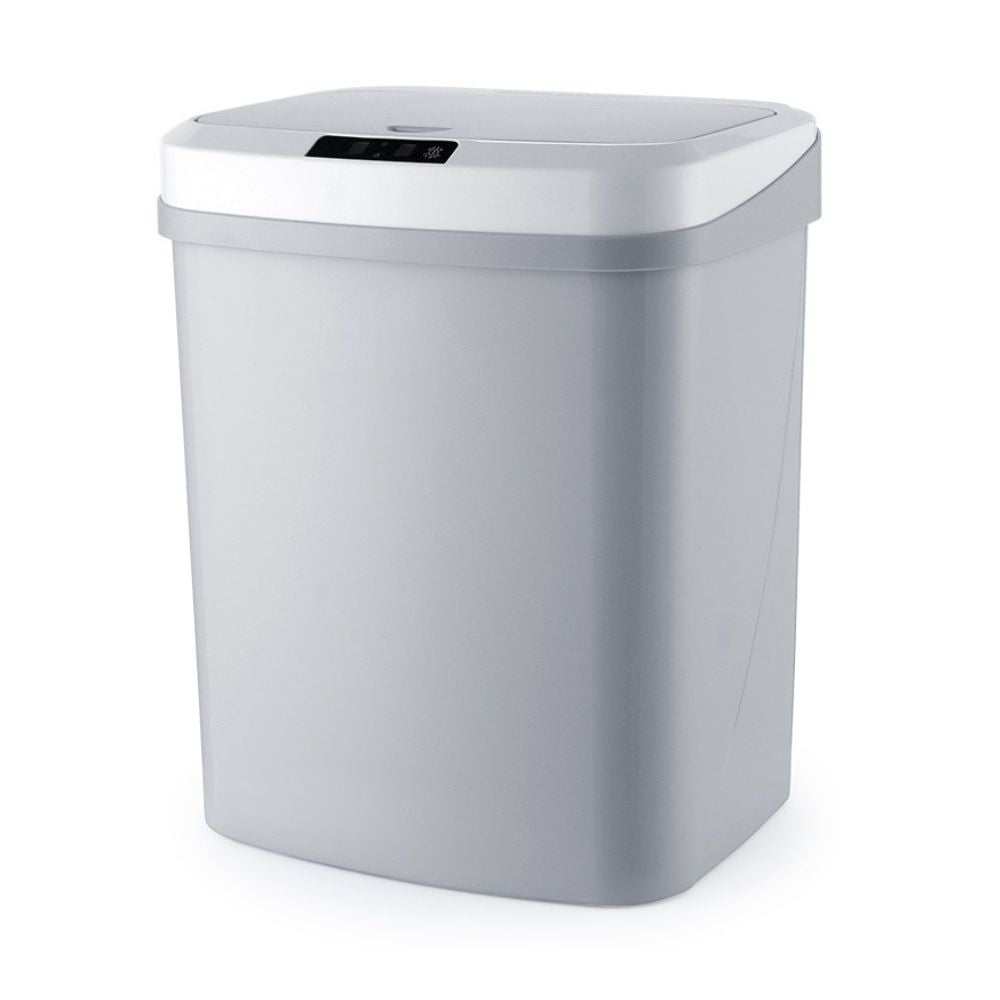 Smart sensor trash can with infrared touchless lid, long battery life, and 16L capacity for convenient waste disposal