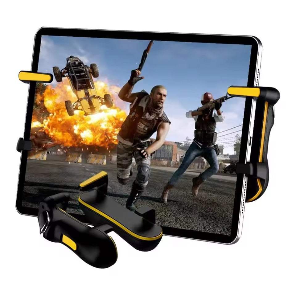 Tablet mobile game controller with trigger buttons and ergonomic grip for precise mobile gaming on tablets 6.5 to 13 inches.